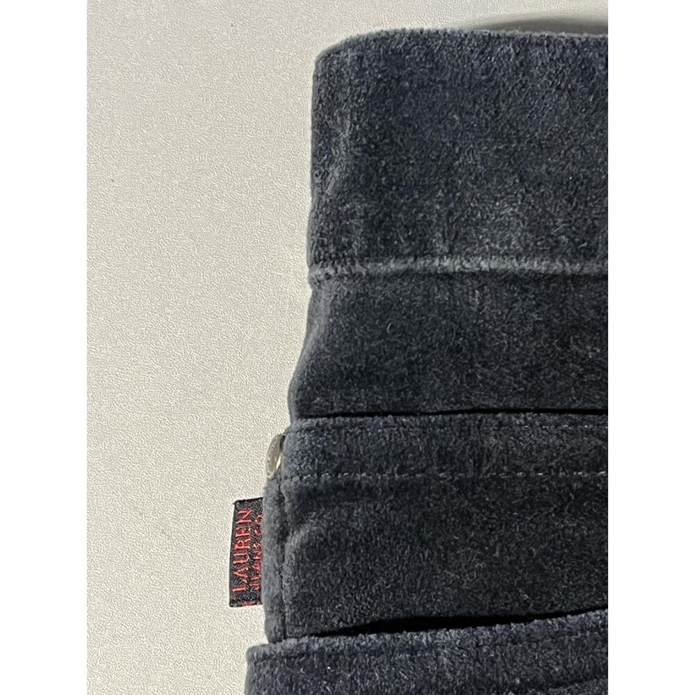 Lauren Jeans Co Jeans Womens 14 Dark Gray Velvet High Rise Straight Leg Stretch - Picture 4 of 8
